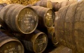 Wooden barrels hold Port fortified wine to mature